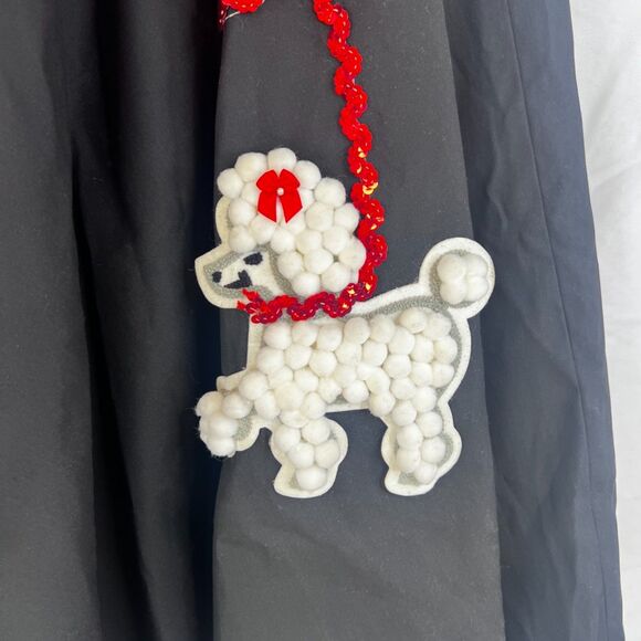 Handmade Poodle Skirt Black Puffy Poodle Sequins Circle Skirt 50s S/M Costume - Picture 5 of 10